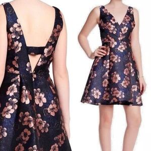 Betsey Johnson Fit and Flare Floral Jaquard Dress